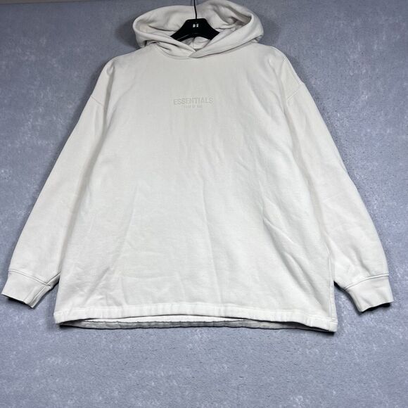 Fear Of God Essentials Sweatshirt Hoodie Mens Size Small Off White Pullover - Picture 1 of 14